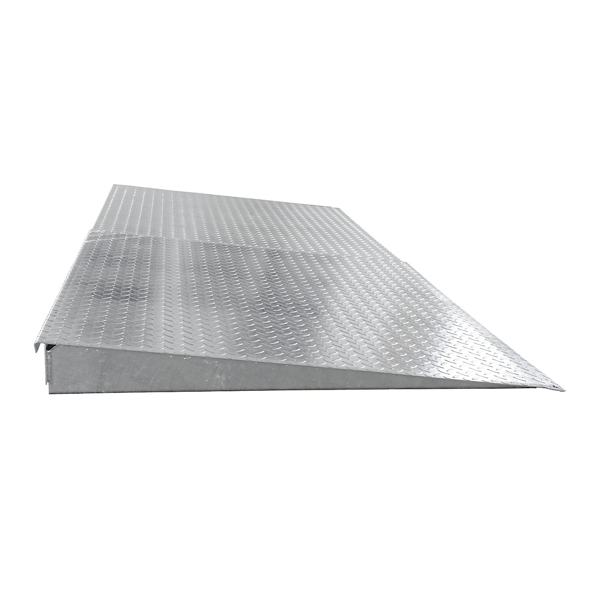 Rampa de acesso para cuba plana em aço, galvanizada – LaCont, profundidade 1150 mm, carga sobre rodas 500 kg, largura 2450 mm-0