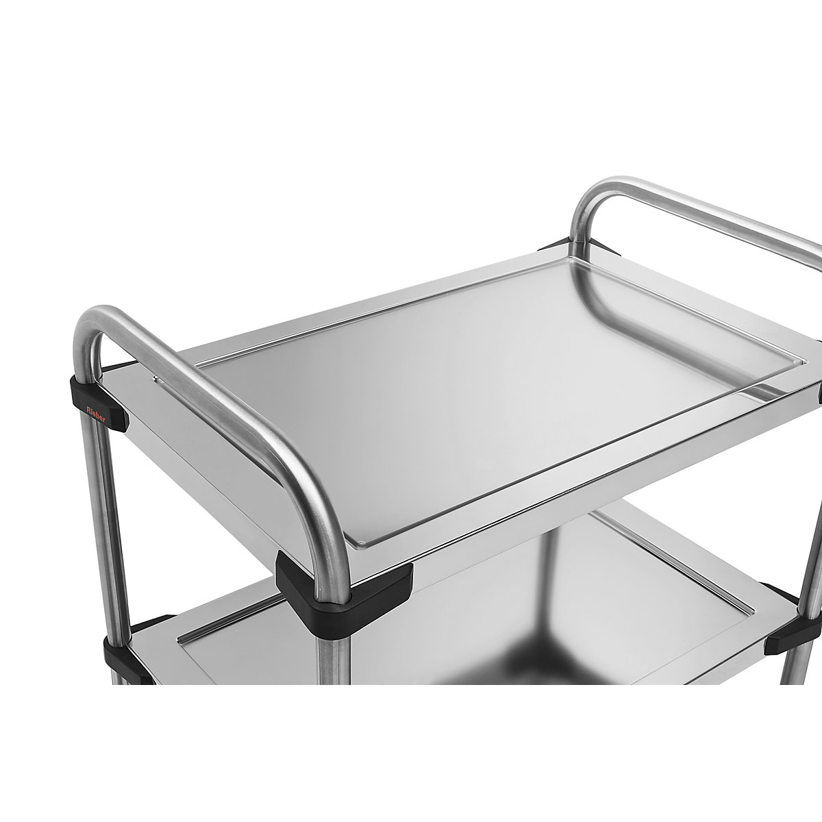 Prateleira para carrinho de serviço em aço inoxidável 640-RL, em vidro, transparente-0
