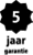 Met 5 jaar garantie