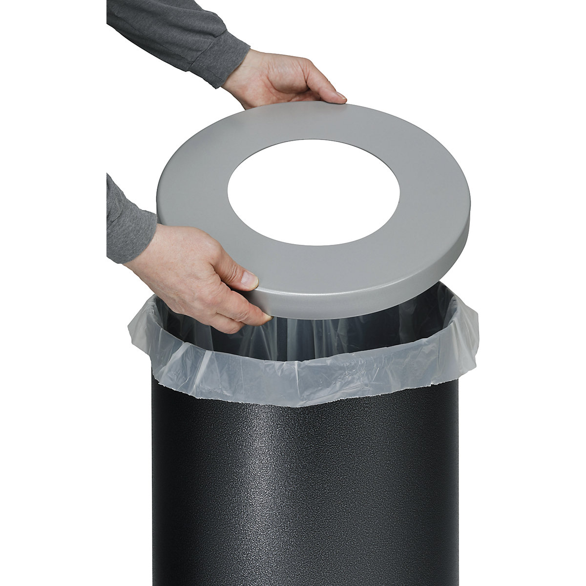 Afvalbak voor kringloopmateriaal set van 3 – eurokraft basic (Productafbeelding 2)-1