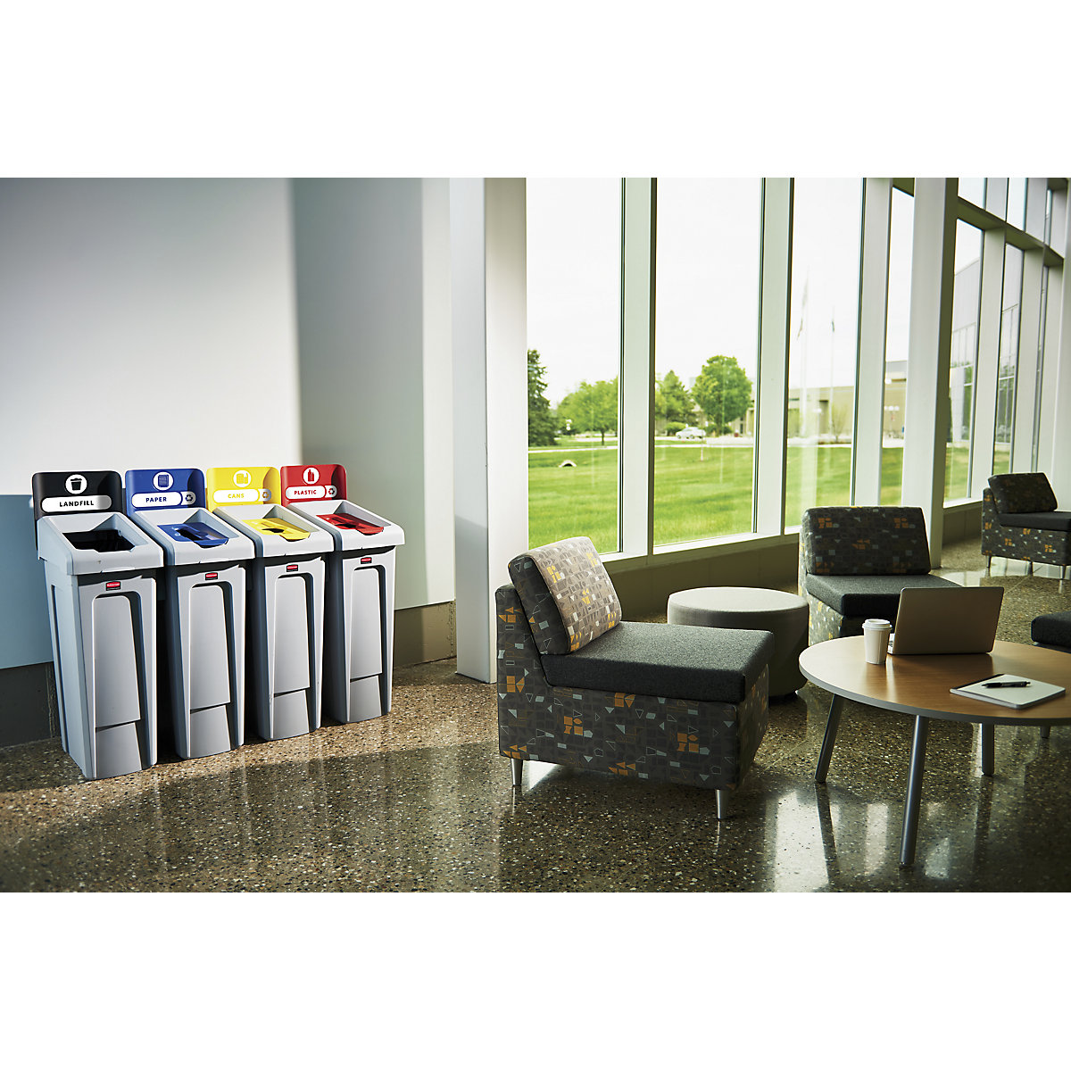 Recyclingstation voor recyclebare materialen SLIM JIM® – Rubbermaid (Productafbeelding 6)-5