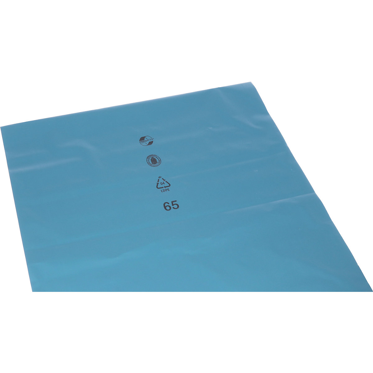 Zakken voor zwaar afval LDPE, inhoud 120 l, b x h = 700 x 1100 mm, materiaaldikte 150 µm, blauw, VE = 50 stuks