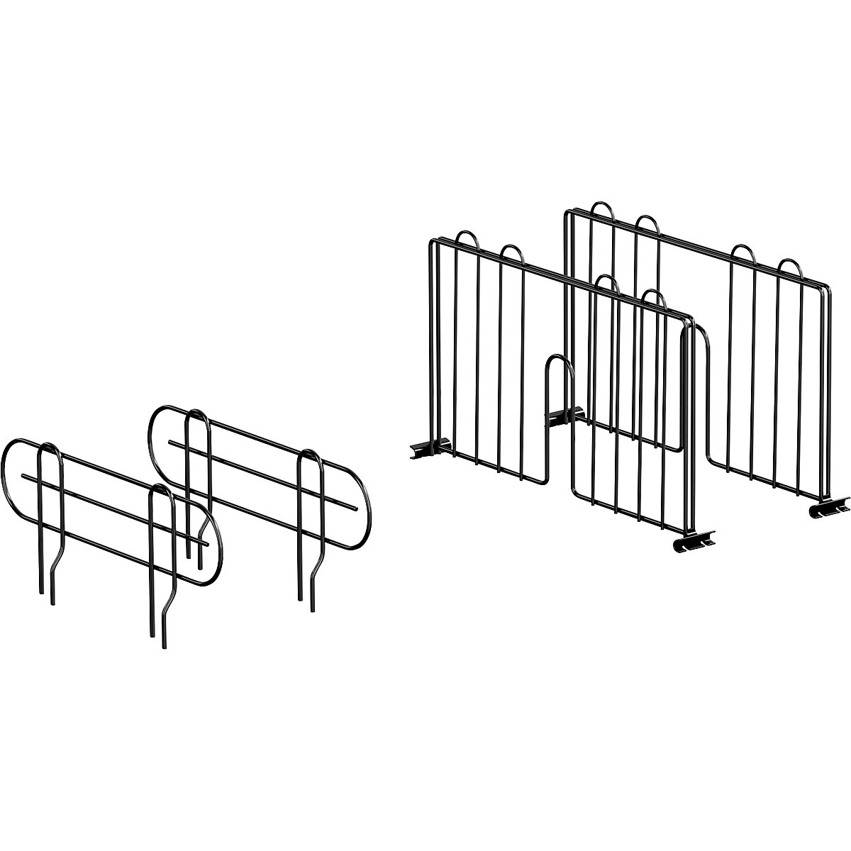 Juego de separadores de estantería y limitadores laterales