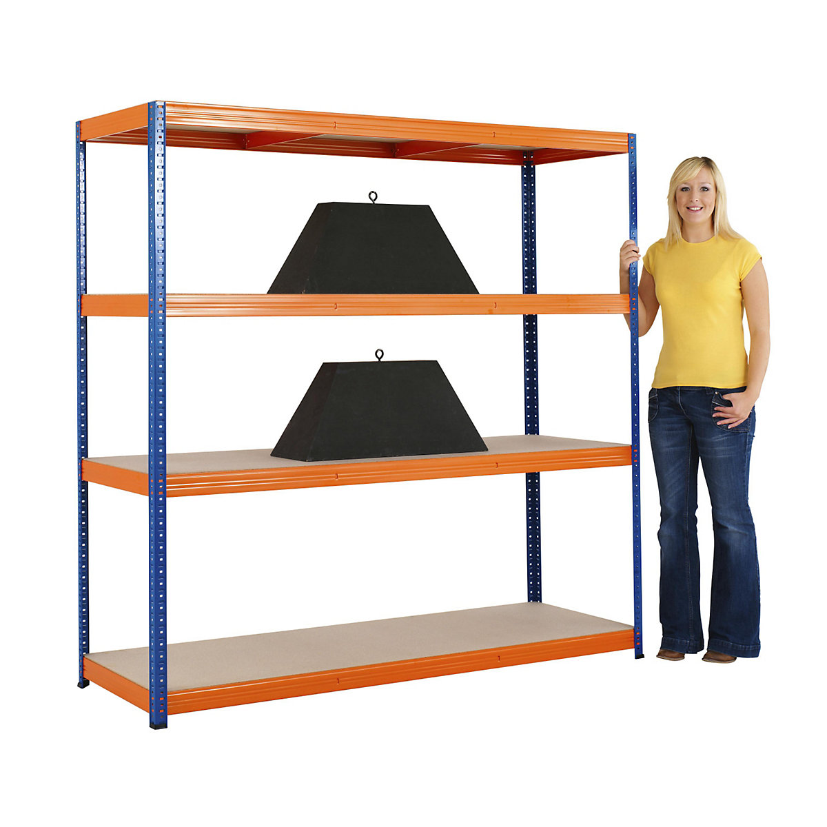 Estantería ensamblable, azul / naranja (Imagen del producto 3)-2