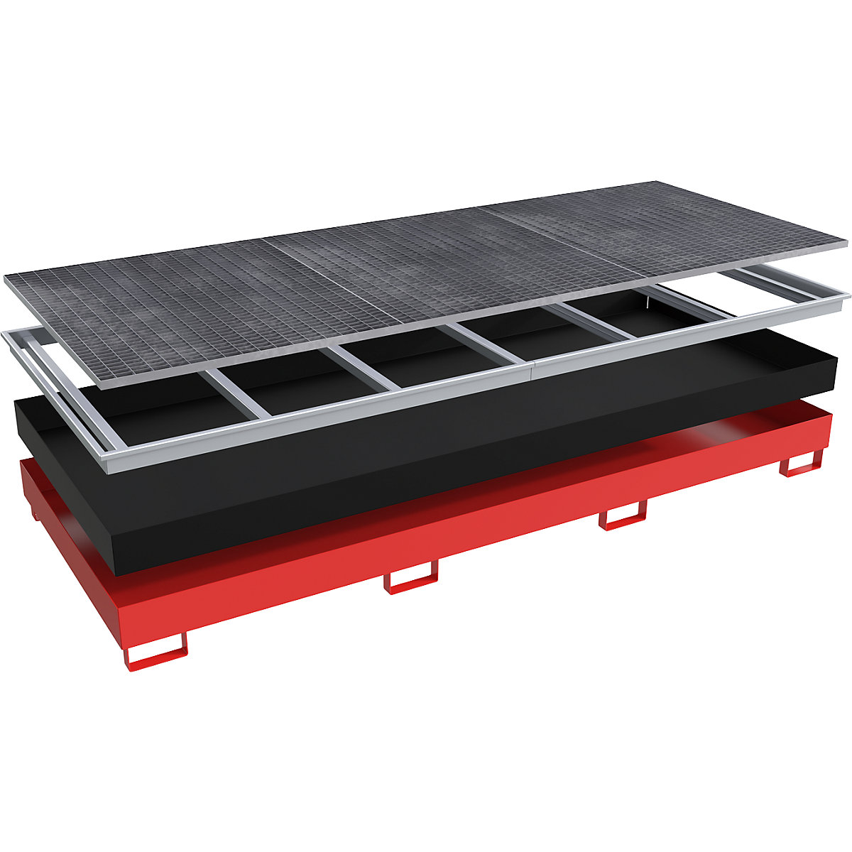 Vasca di raccolta per scaffali con inserto in PE – eurokraft pro (Foto prodotto 3)-2