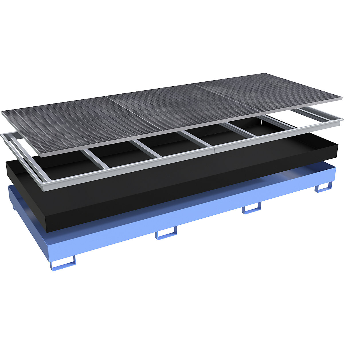 Vasca di raccolta per scaffali con inserto in PE – eurokraft pro (Foto prodotto 3)-2