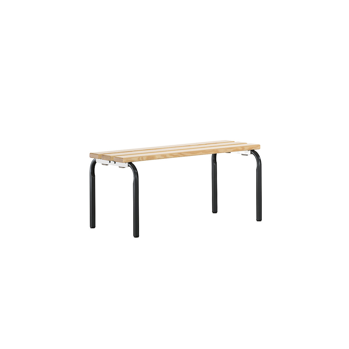 Bancă de vestiar, stivuibilă – Sypro, șipci din lemn de pin, lungime 1015 mm, cadru gri antracit-0