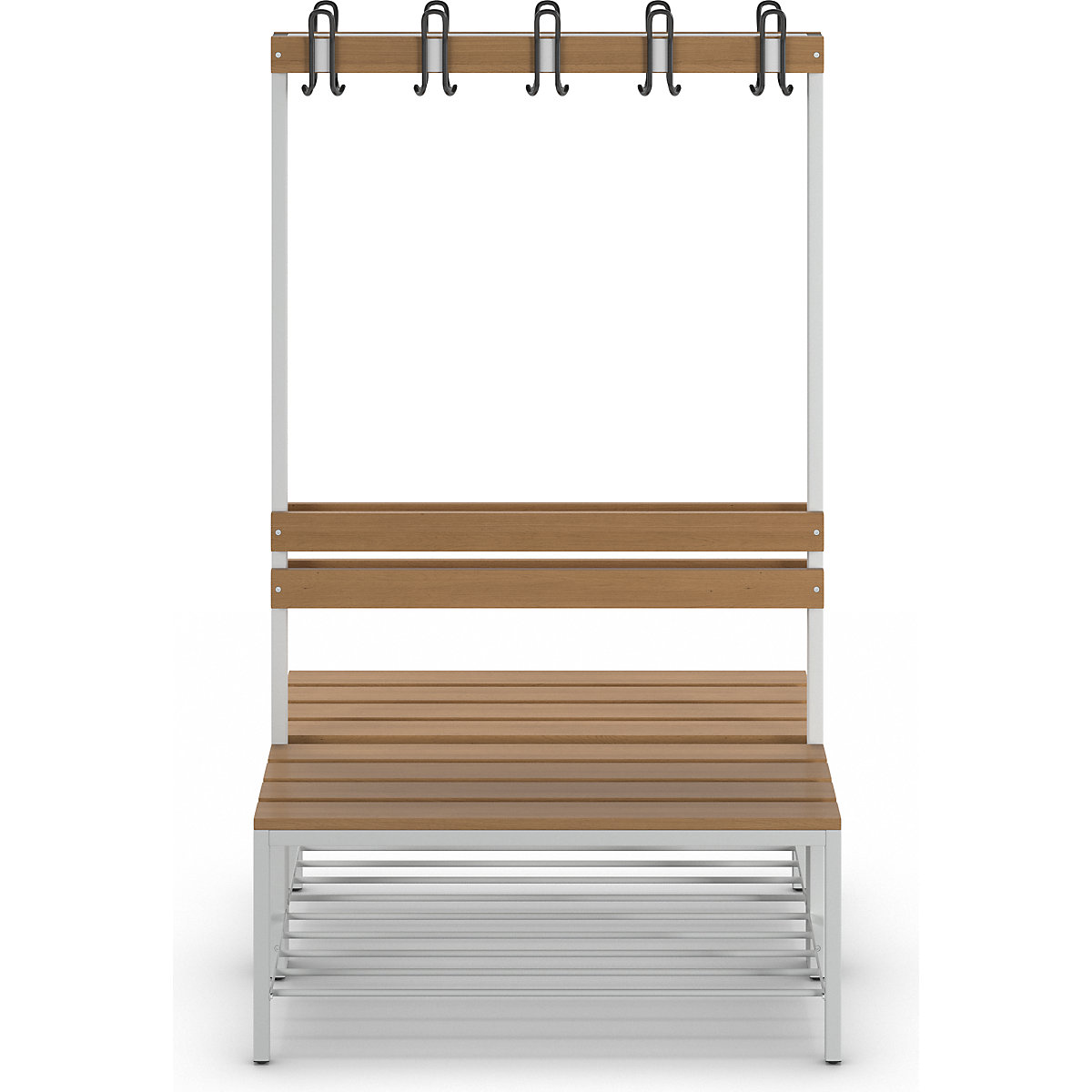 Bancă dublă de vestiar, cu spătar – eurokraft basic (Imagine produs 9)-8