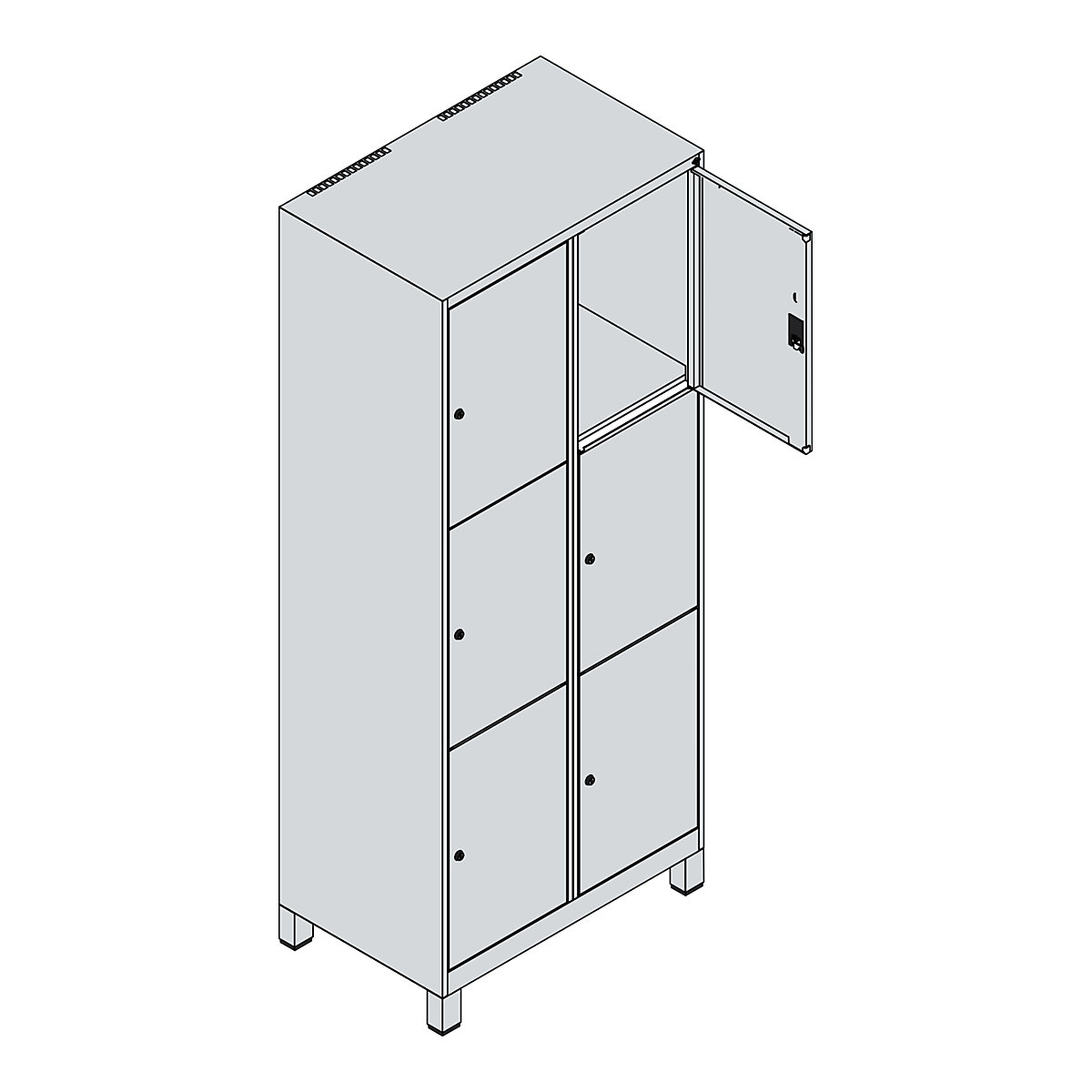 Dulap cu 3 compartimente cu încuietoare Classic PLUS – C+P (Imagine produs 3)-2