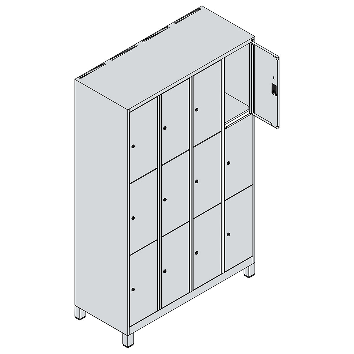 Dulap cu 3 compartimente cu încuietoare Classic PLUS – C+P (Imagine produs 3)-2