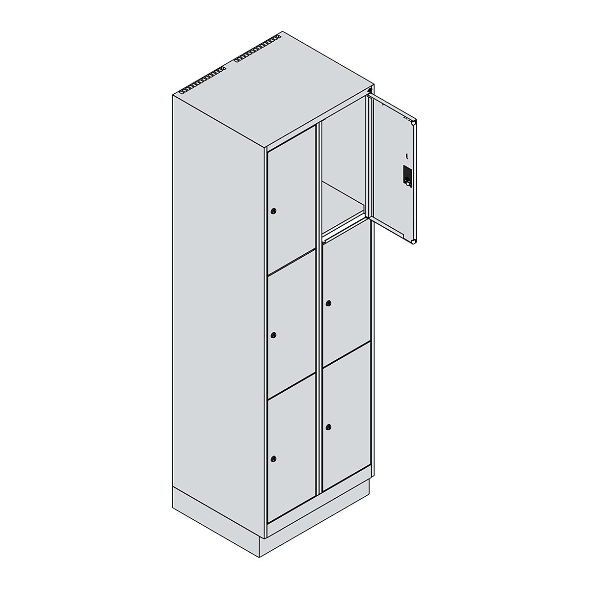 Dulap cu 3 compartimente cu încuietoare Classic PLUS – C+P (Imagine produs 3)-2