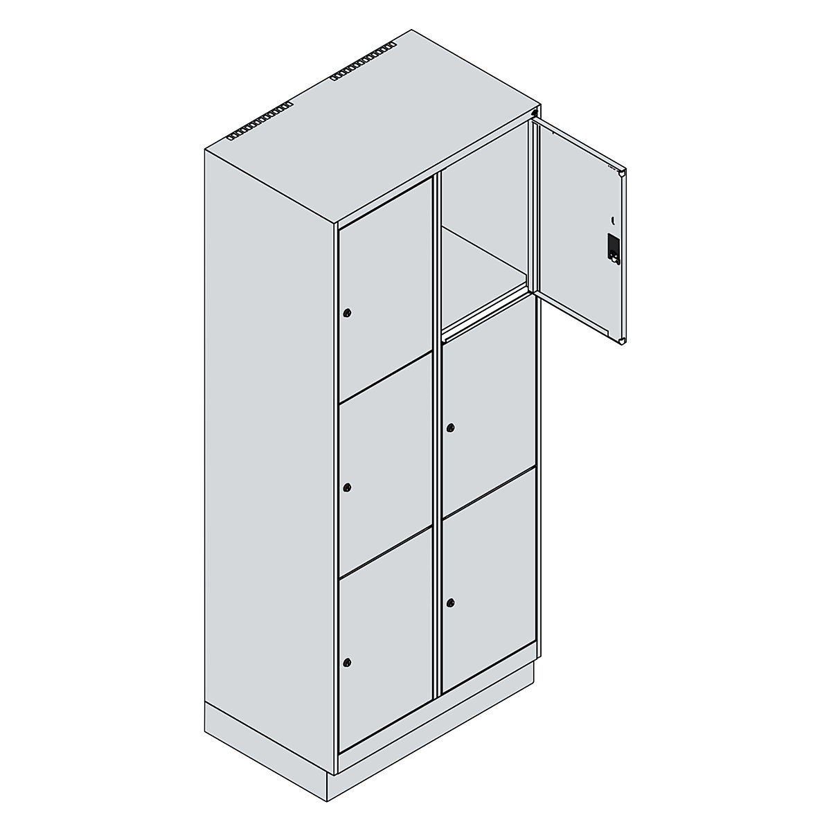 Dulap cu 3 compartimente cu încuietoare Classic PLUS – C+P (Imagine produs 3)-2