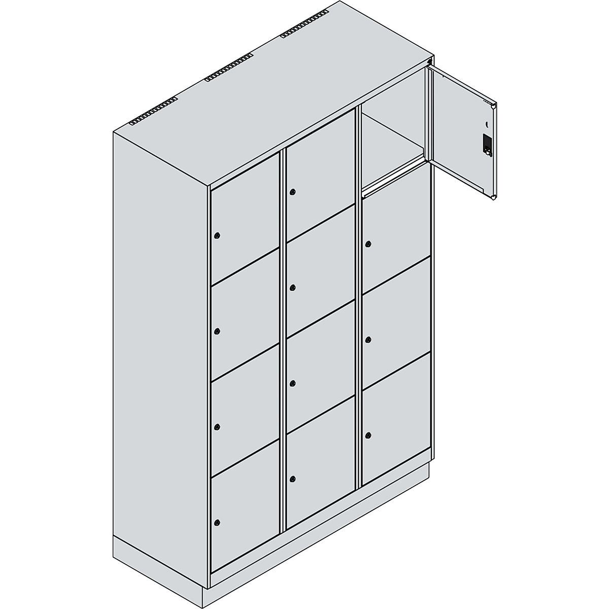 Dulap cu 4 compartimente cu încuietoare Classic PLUS – C+P (Imagine produs 4)-3