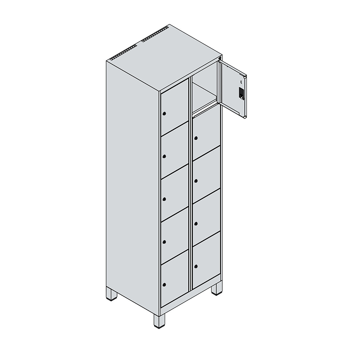 Dulap cu 5 compartimente cu încuietoare Classic PLUS – C+P (Imagine produs 4)-3