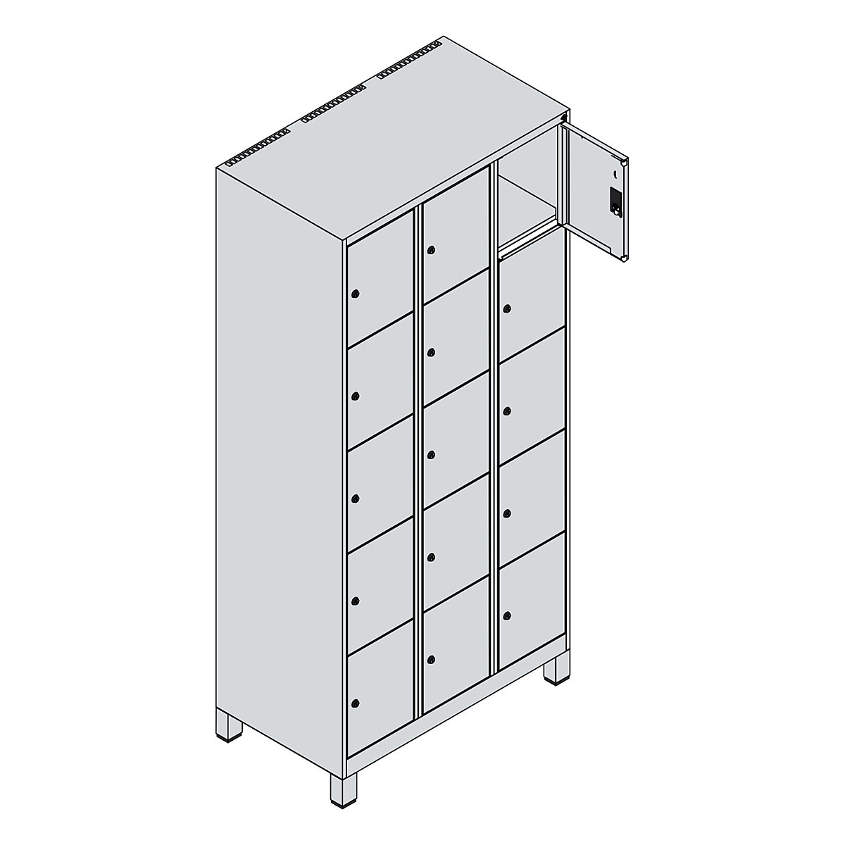 Dulap cu 5 compartimente cu încuietoare Classic PLUS – C+P (Imagine produs 4)-3