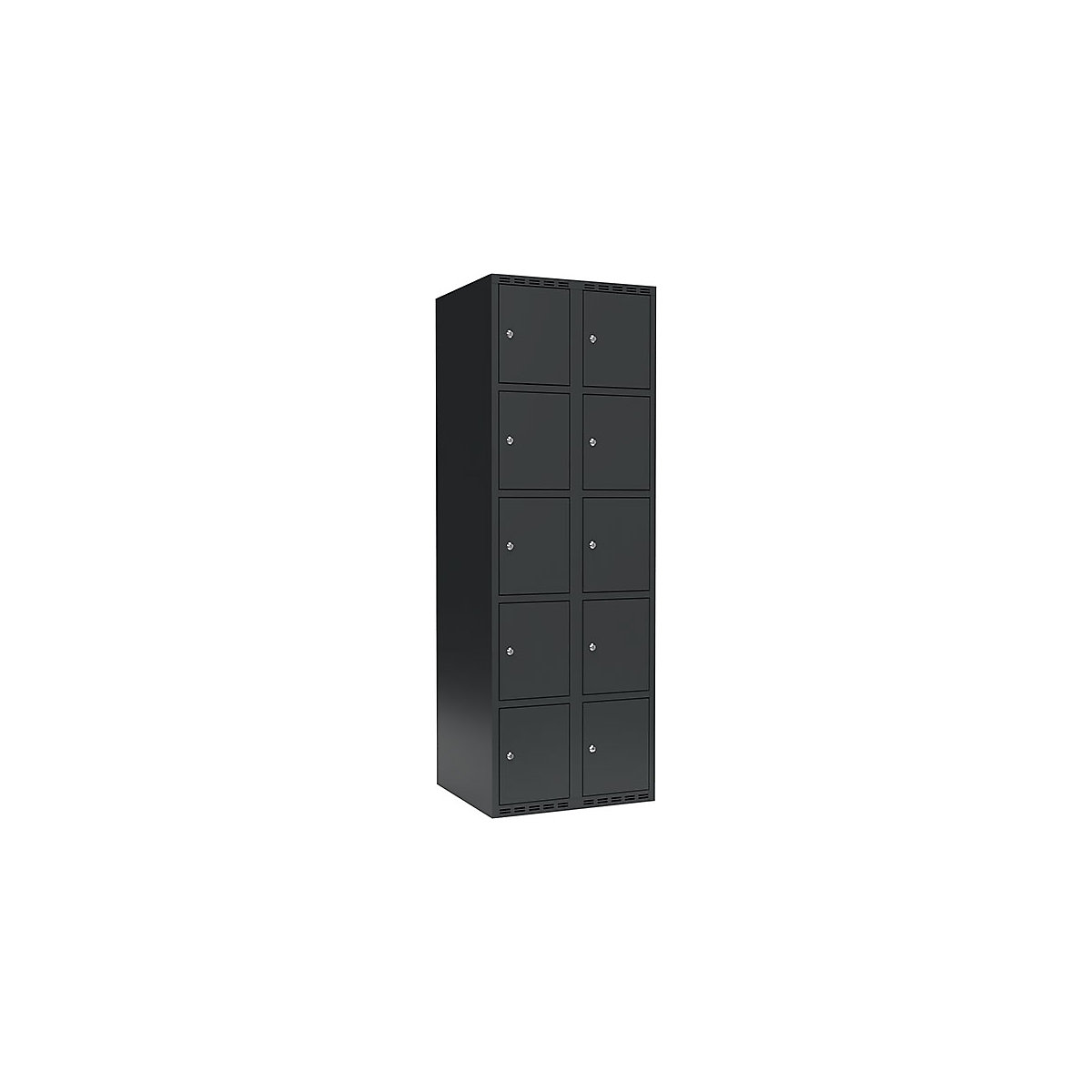Dulap cu 5 compartimente cu încuietoare Fydor, 2 module, gri, lăț. 600 mm, 2 module, acoperiș cu formă plată, încuietoare cilindrică-0