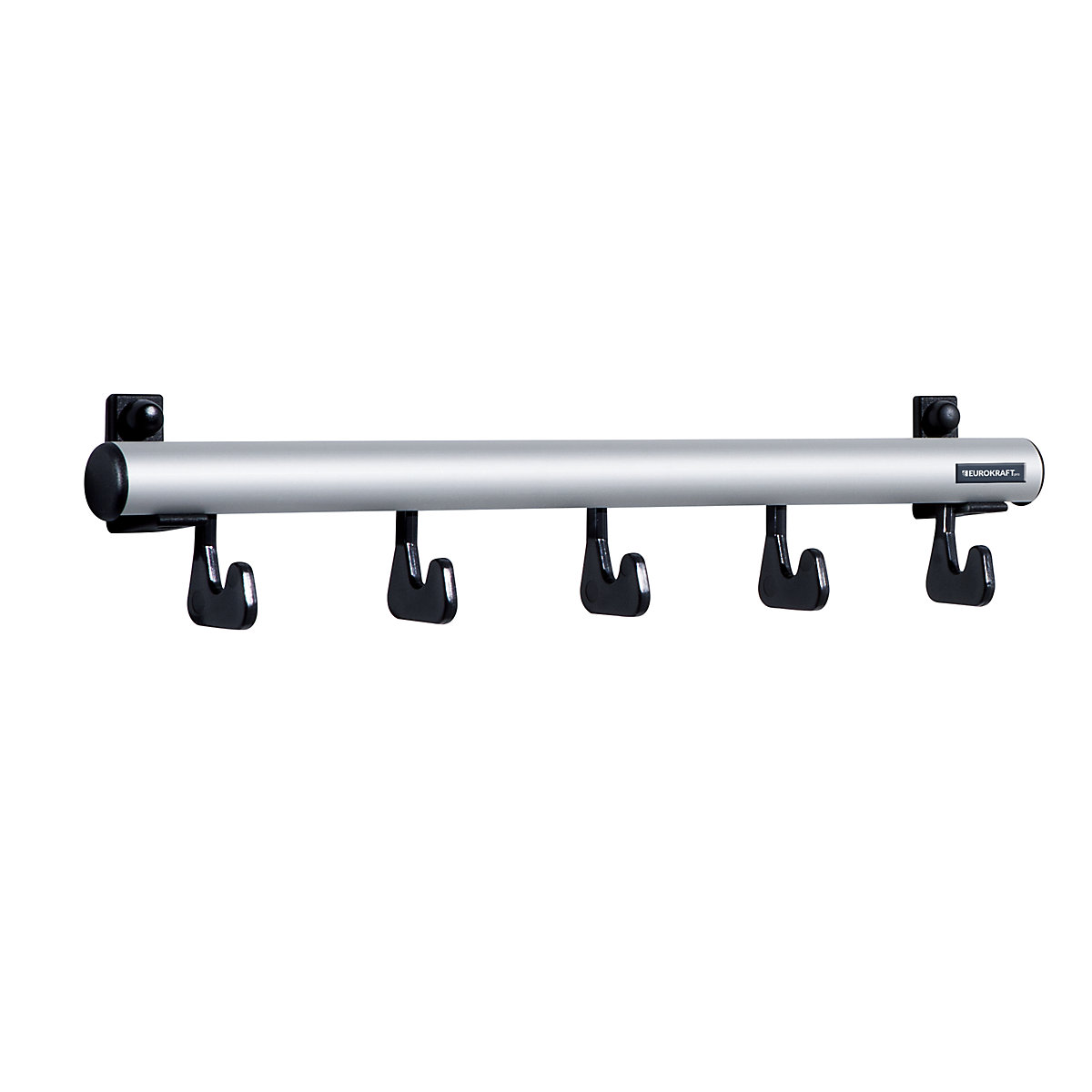 Grindă de tip cuier pentru perete – eurokraft pro, î. x ad. 80 x 80 mm, 5 cârlige, lățime 500 mm, amb. 2 buc.-0