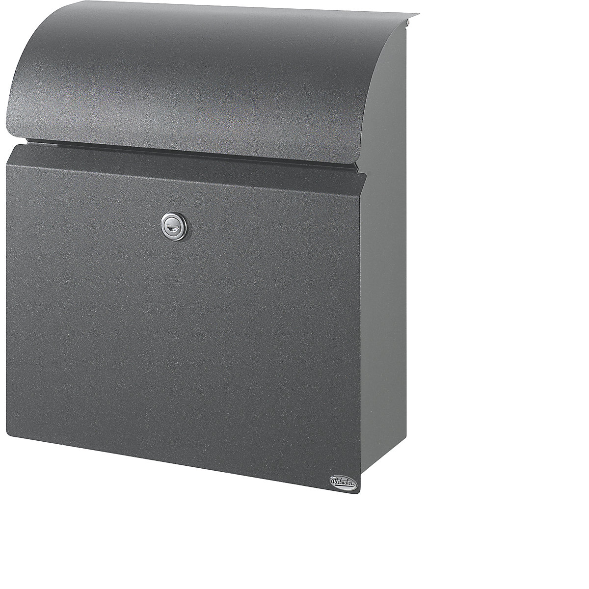 Cutie de corespondență, cu compartiment pentru ziare sus, gri aluminiu RAL 9007-0