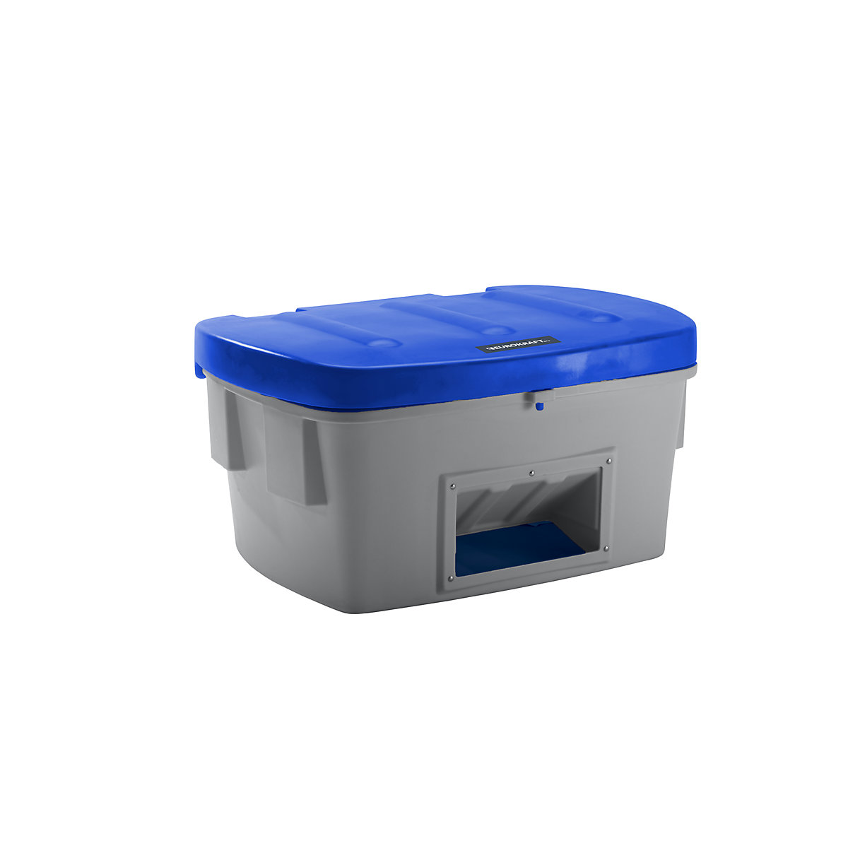 Recipient universal și pentru presărat – eurokraft pro, cu orificiu de extracție, 550 l, capac albastru-0