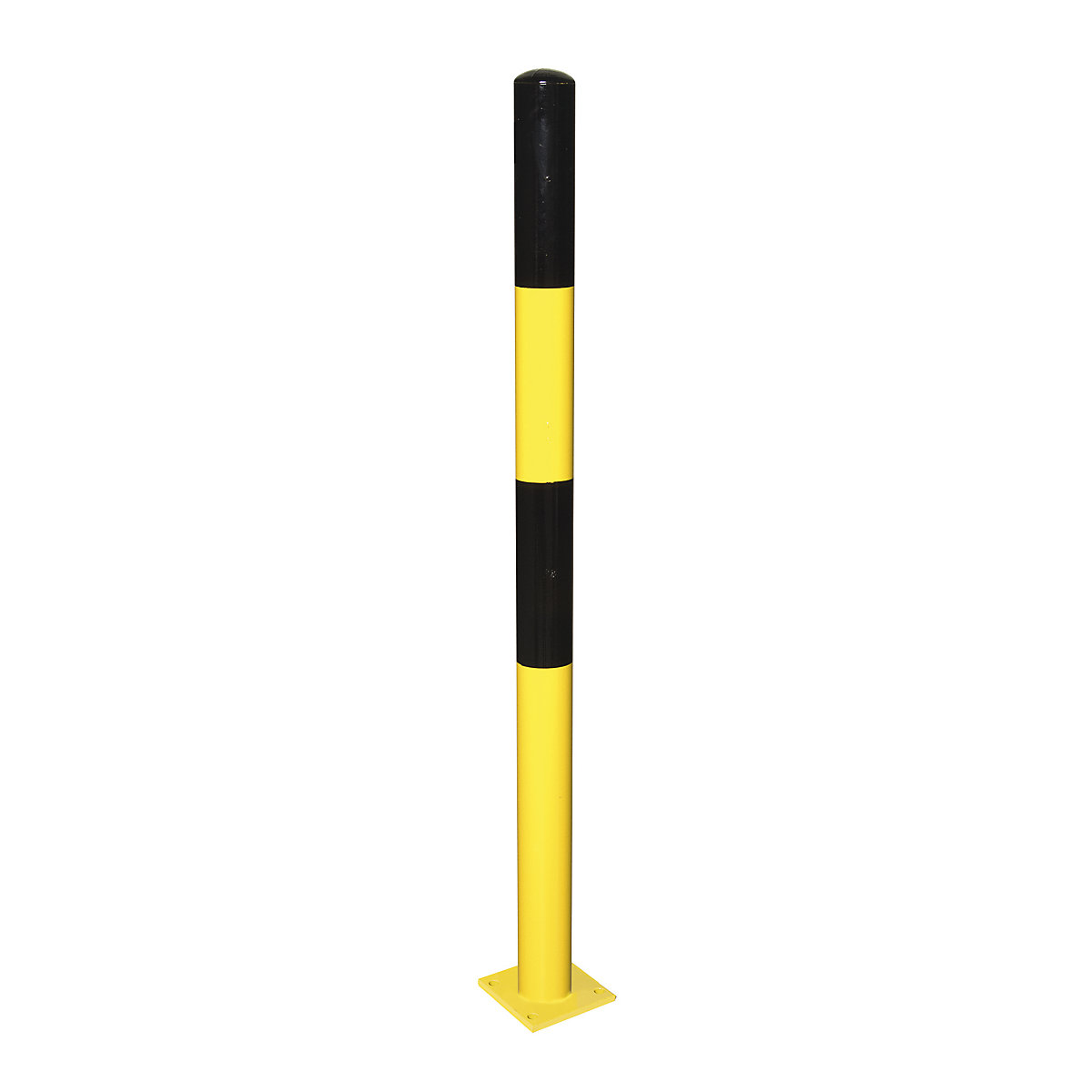 Stâlp de blocare, pentru fixare cu dibluri, Ø 60 mm, vopsit negru-galben, 1 ureche-0
