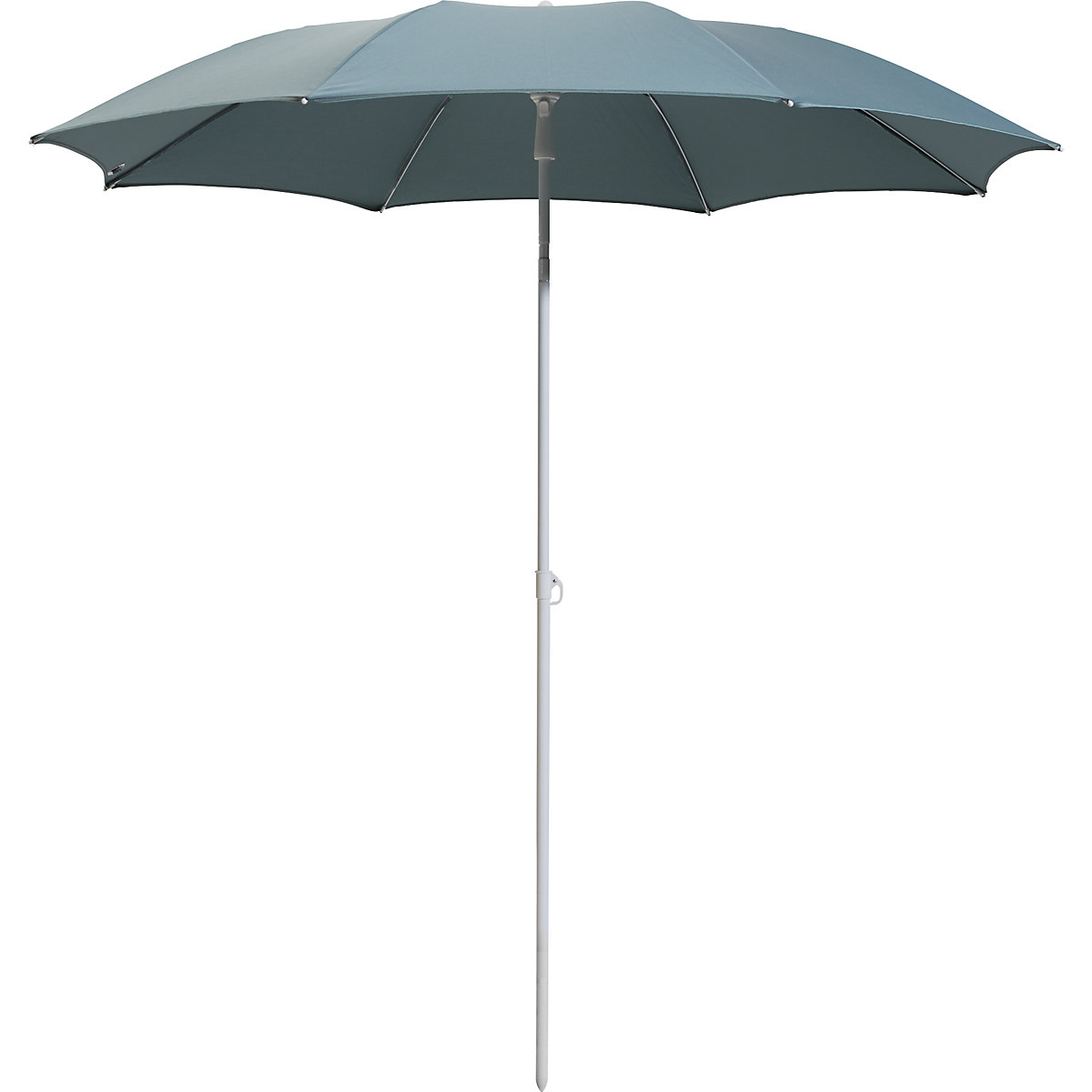 Umbrelă de soare, design rotund, Ø 2000 mm, cadru alb, albastru marin-0