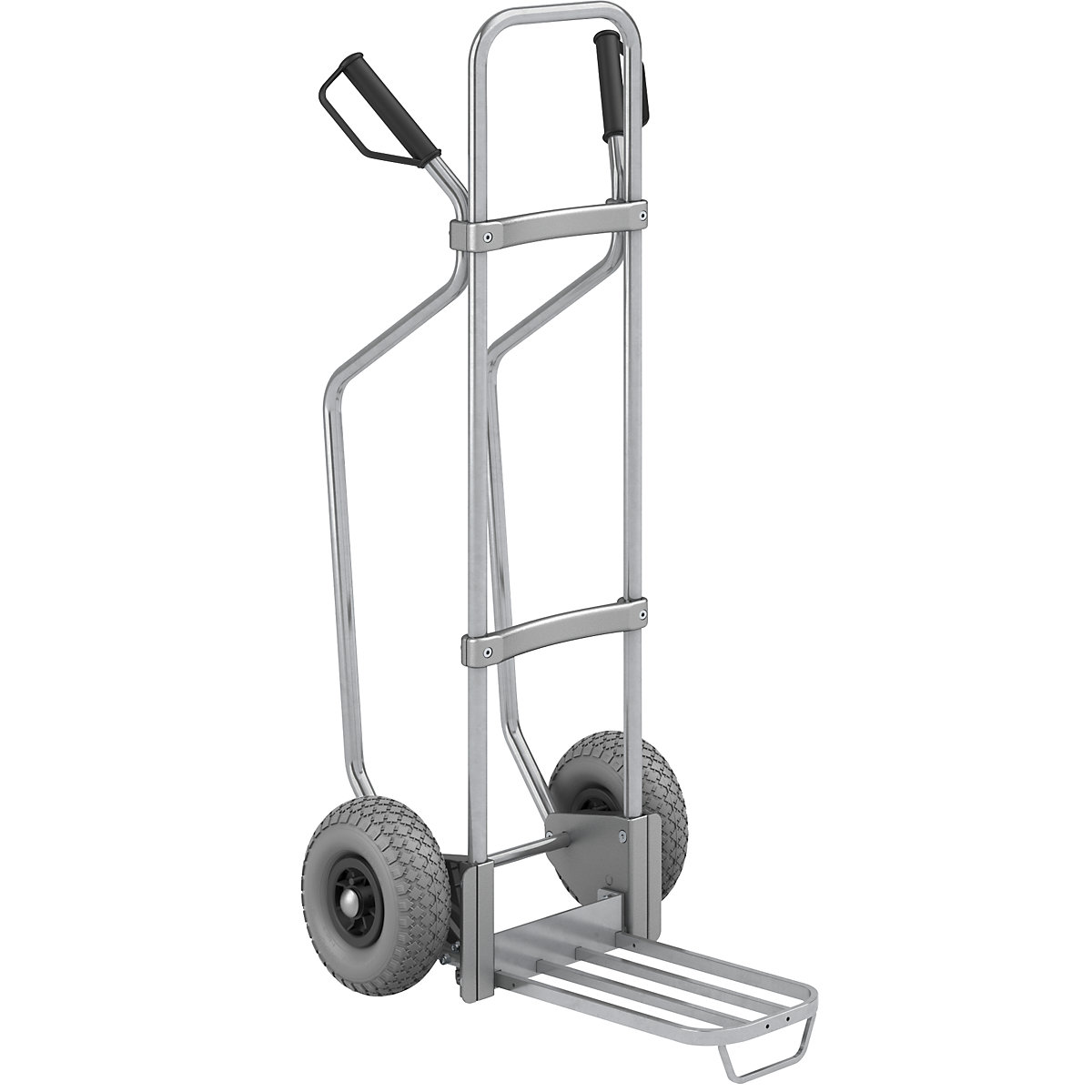 Carro para sacos com patins, galvanizado – eurokraft pro, LxP da pá para pacotes 430 x 250 mm, galvanizada, com pega, rodas em PU-0