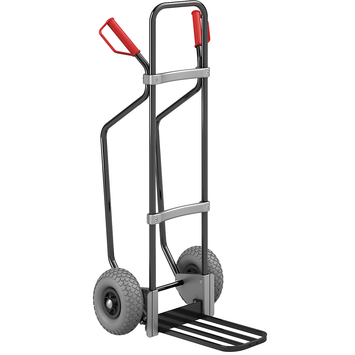 Carro para sacos com patins, preto – eurokraft pro, LxP da pá para pacotes 430 x 250 mm, preto, rodas em PU-0