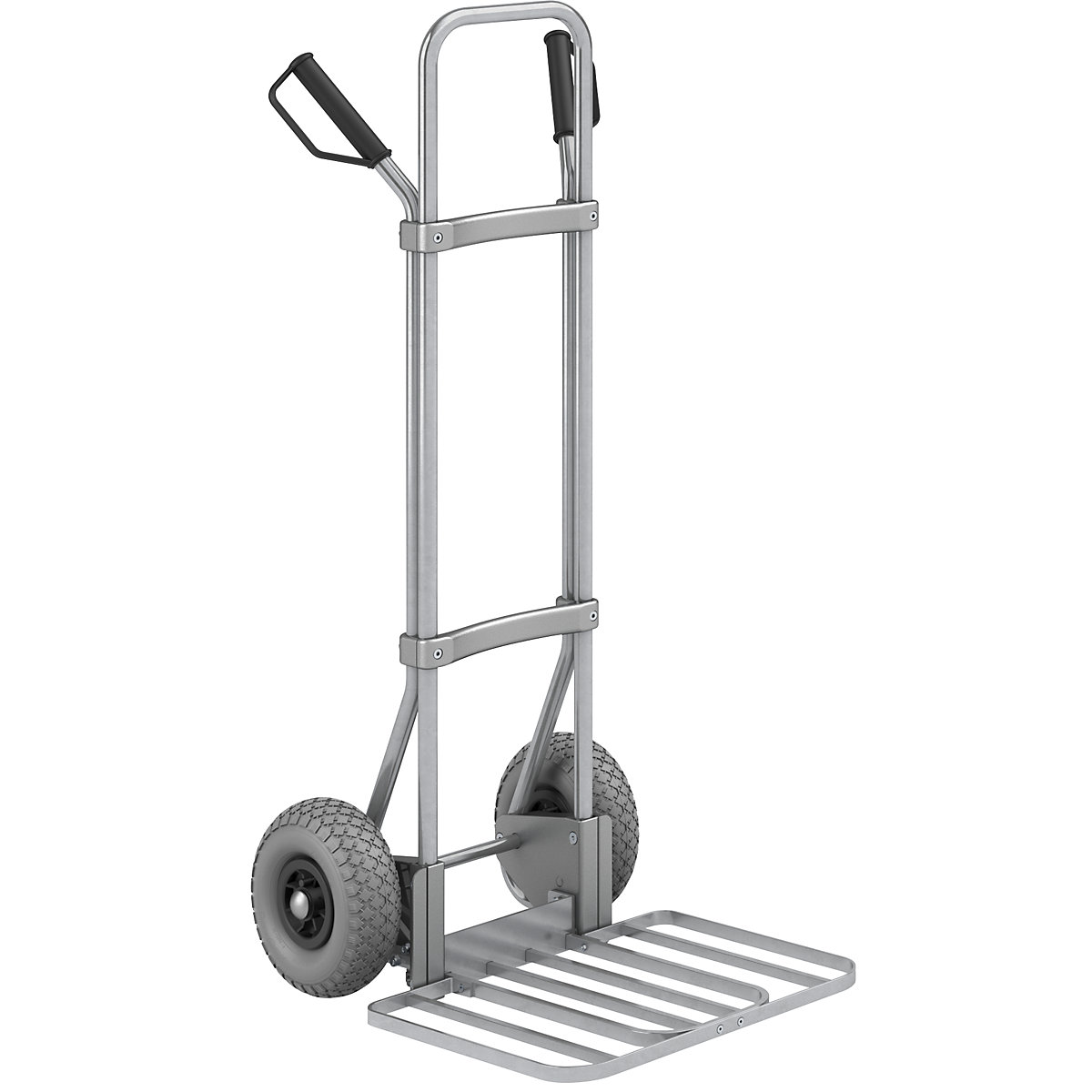 Carro para sacos, galvanizado – eurokraft pro, LxP da pá para pacotes 430 x 450 mm, galvanizada, rodas em PU-0