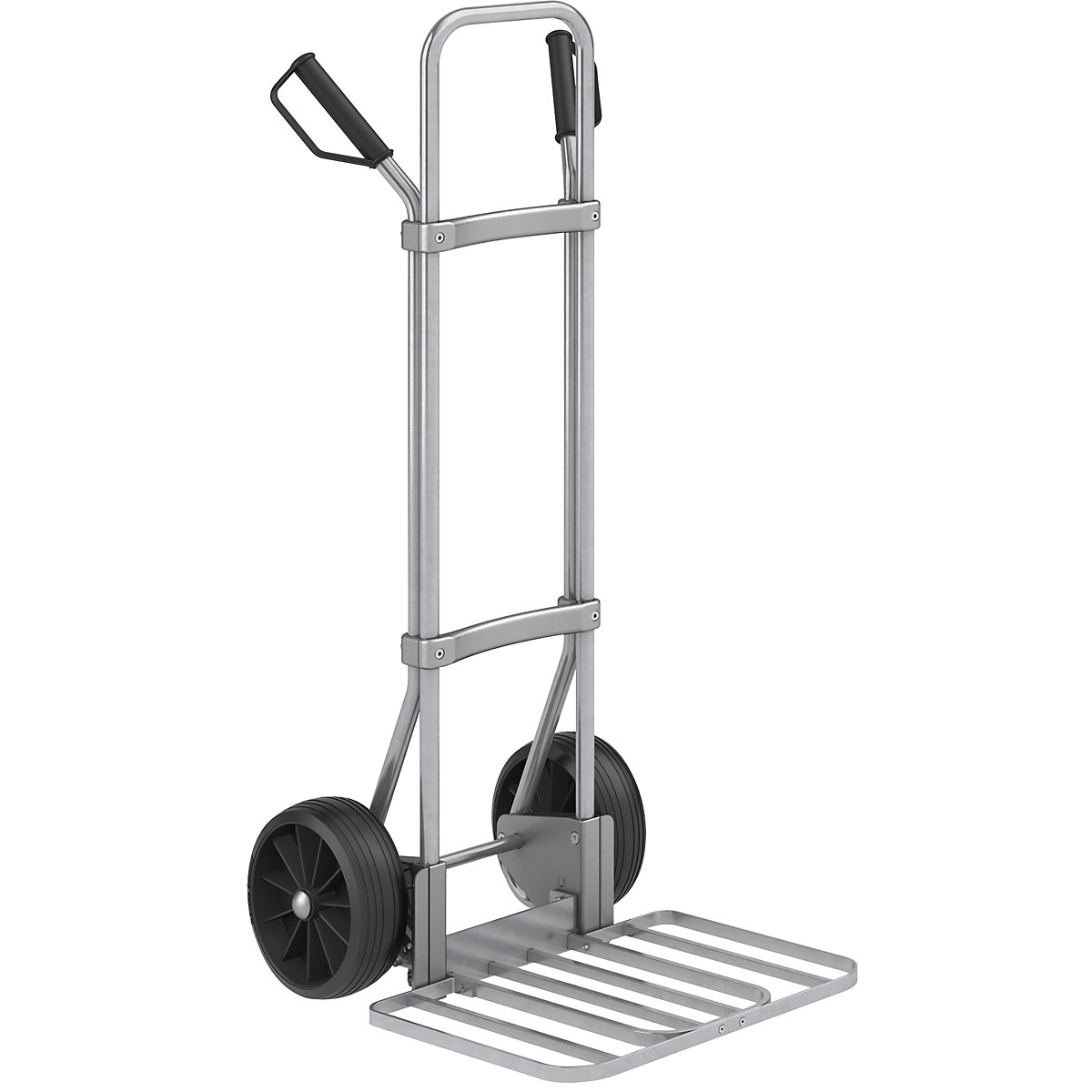 Carro para sacos, galvanizado – eurokraft pro, LxP da pá para pacotes 430 x 450 mm, galvanizada, pneus de borracha maciça-0