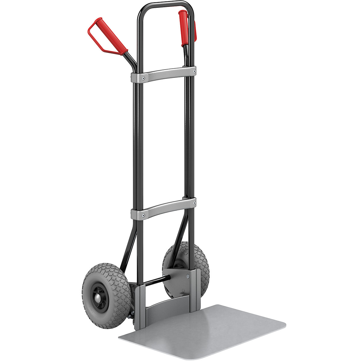 Carro para sacos, preto – eurokraft pro, LxP da pá 450 x 500 mm, galvanizada, rodas em PU-0