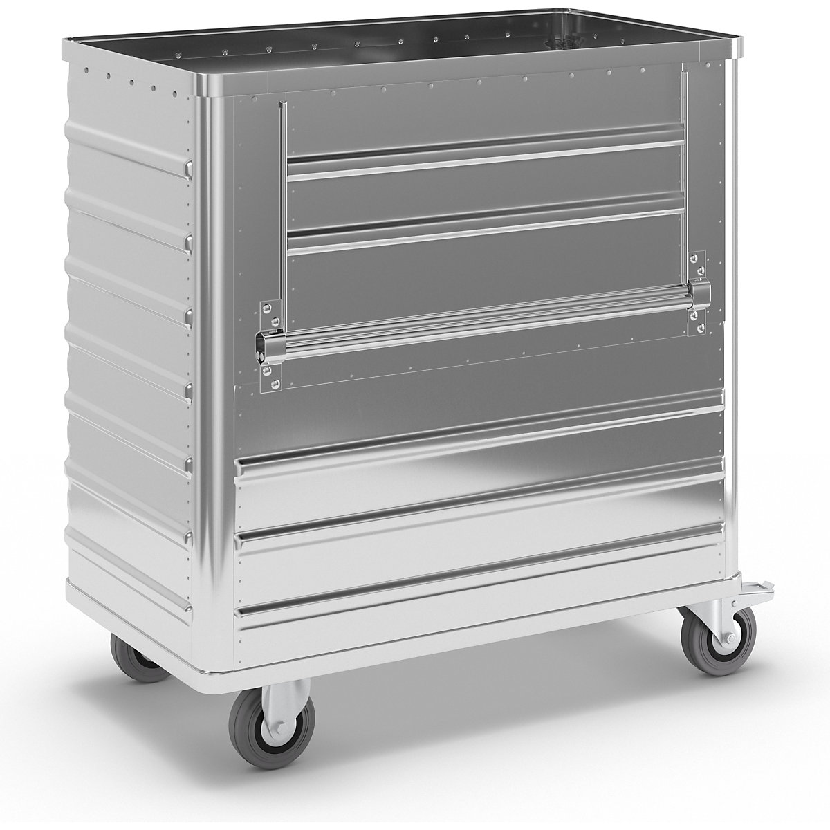 Carro de caixa em alumínio, painel lateral rebatível – Gmöhling