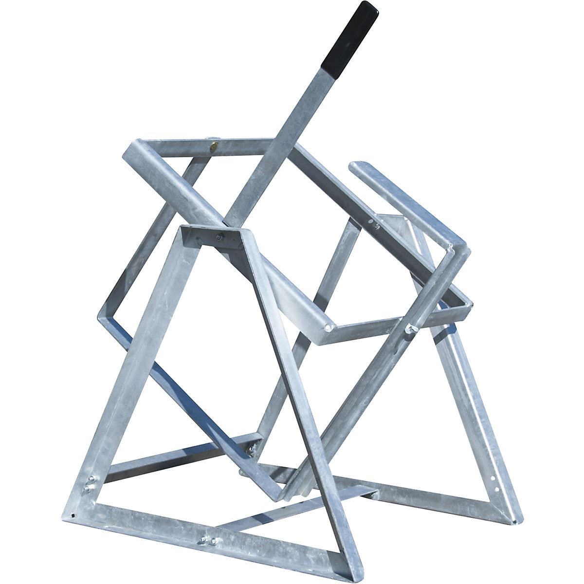 Basculador de vasilhas – eurokraft pro, para recipiente de 50 / 60 litros, galvanizado a fogo-0