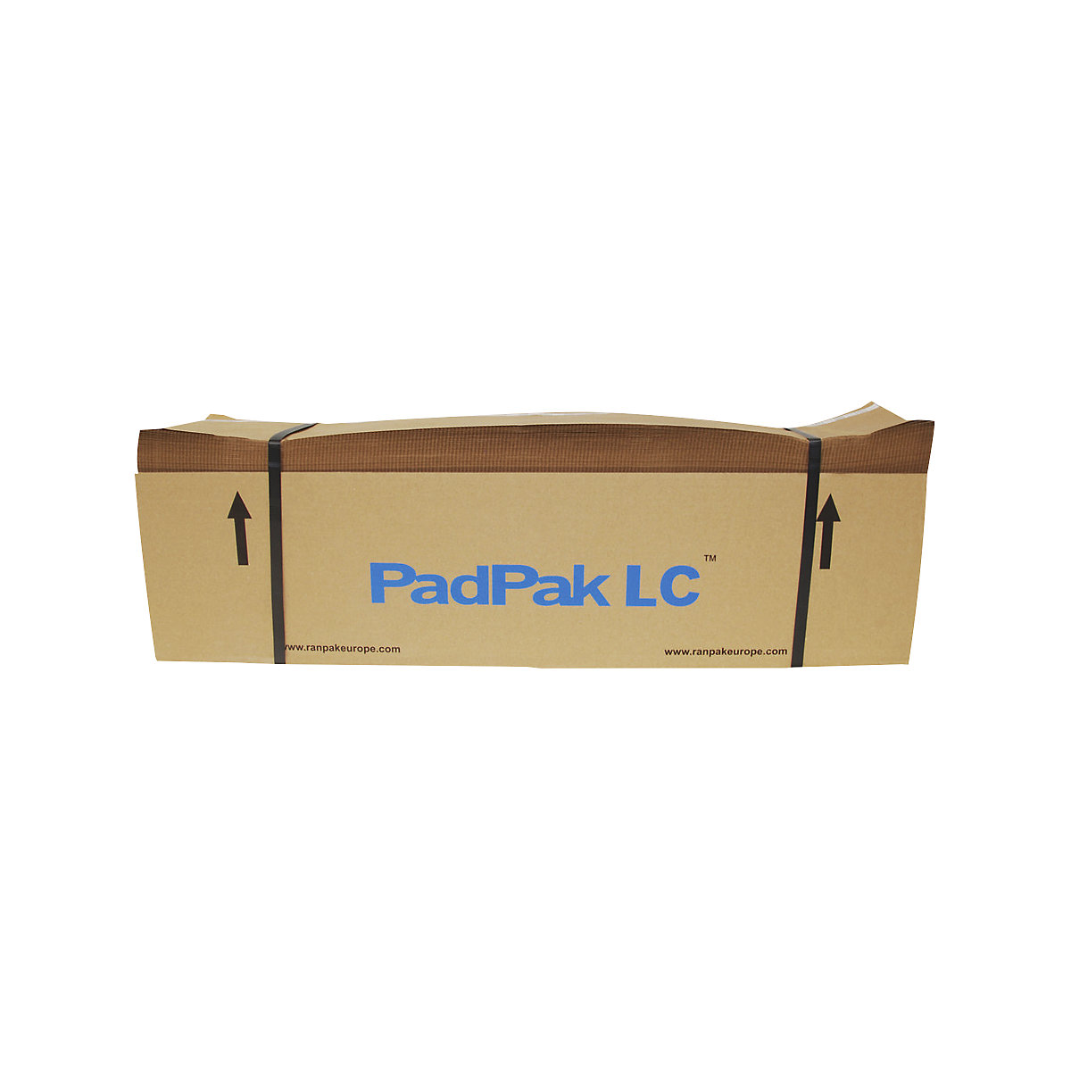 Papier PadPak LC, recyclé – terra, largeur 76 mm, 90 g/m², marron, papier kraft recyclé-1