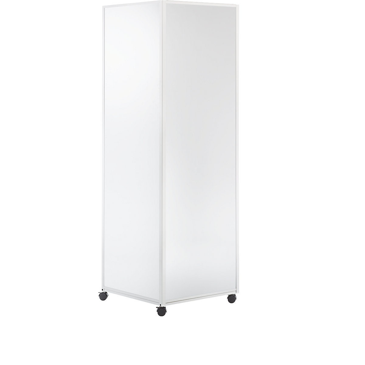 Coluna informativa móvel – eurokraft basic, com 4 rodas orientáveis duplas imobilizáveis, superfície em quadro branco-0