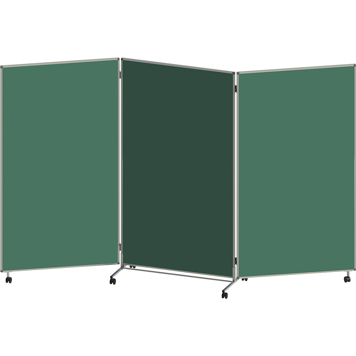 Painel de apresentação, dobrável e móvel – eurokraft basic, AxLxP 1905 x 3040 x 500 mm, verde-0