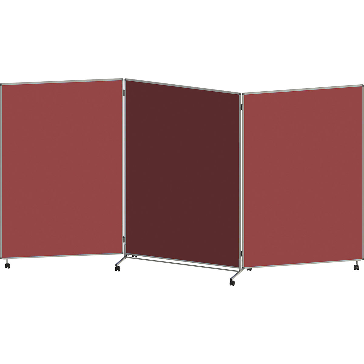 Painel de apresentação, dobrável e móvel – eurokraft basic, AxLxP 1905 x 3640 x 500 mm, castanho avermelhado-0