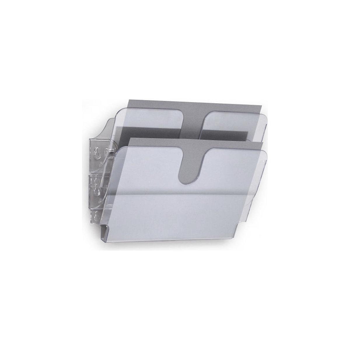 Depósito para formulários FLEXIPLUS para montagem na parede – DURABLE, incl. parafusos e buchas, 2 DIN A4 na horizontal, transparente-0