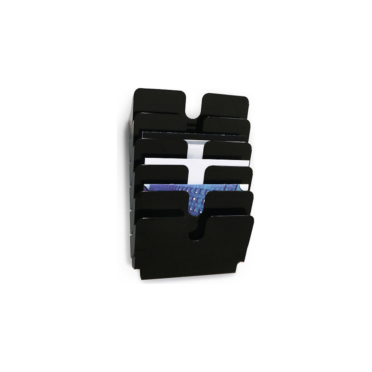 Depósito para formulários FLEXIPLUS para montagem na parede – DURABLE, incl. parafusos e buchas, 6 DIN A4 na horizontal, preto-0