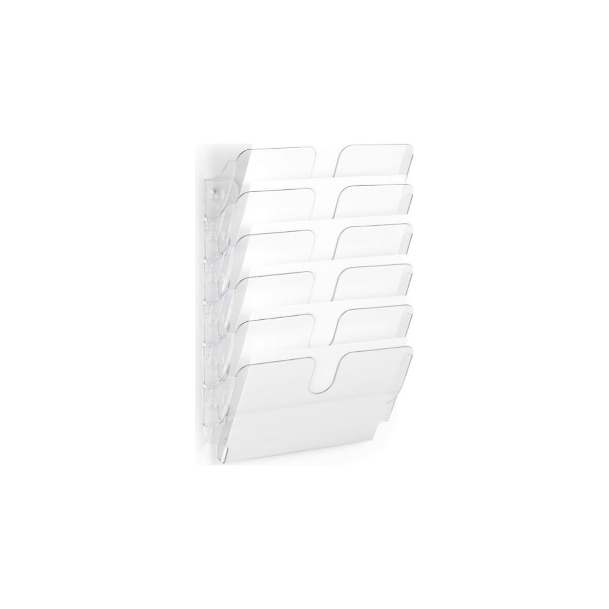 Depósito para formulários FLEXIPLUS para montagem na parede – DURABLE, incl. parafusos e buchas, 6 DIN A4 na horizontal, transparente-0