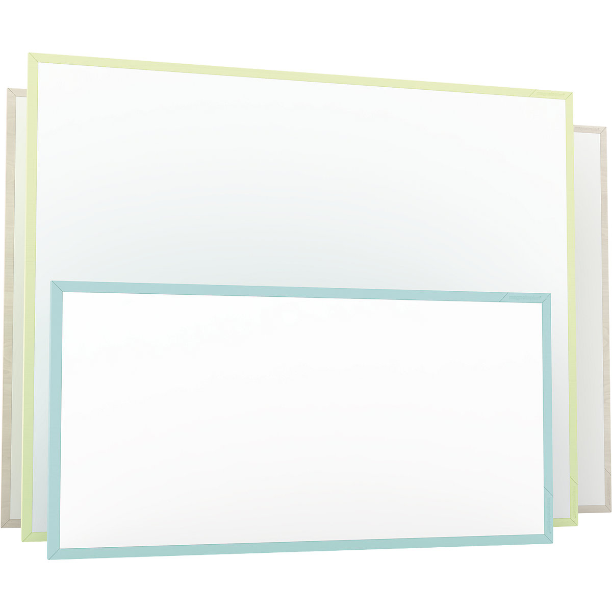 Quadro branco de design da série Wood – magnetoplan, chapa de aço, pintada, LxA 960 x 480 mm, azul claro-0