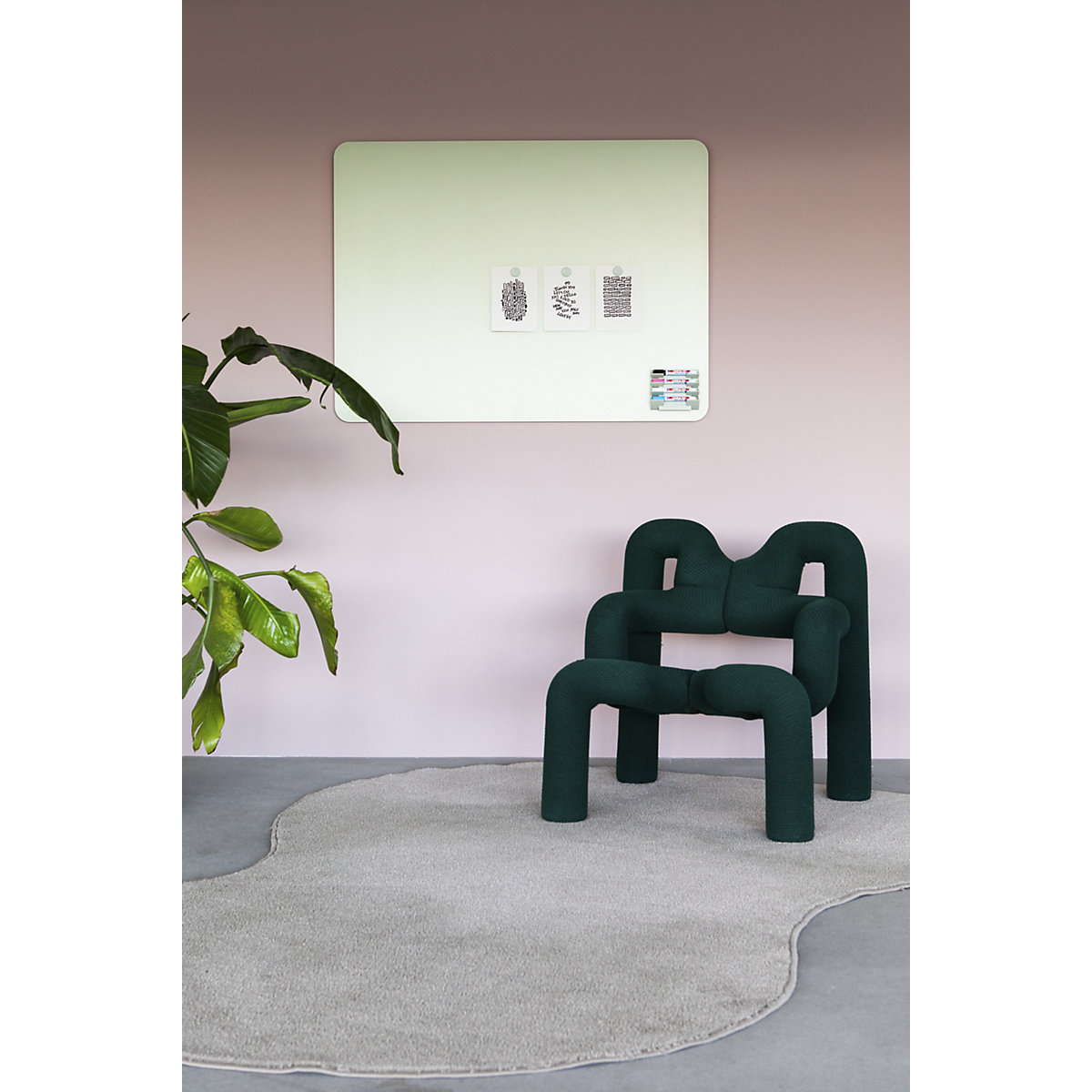 Quadro de vidro mate, cantos arredondados – Legamaster (Imagem do produto 2)-1