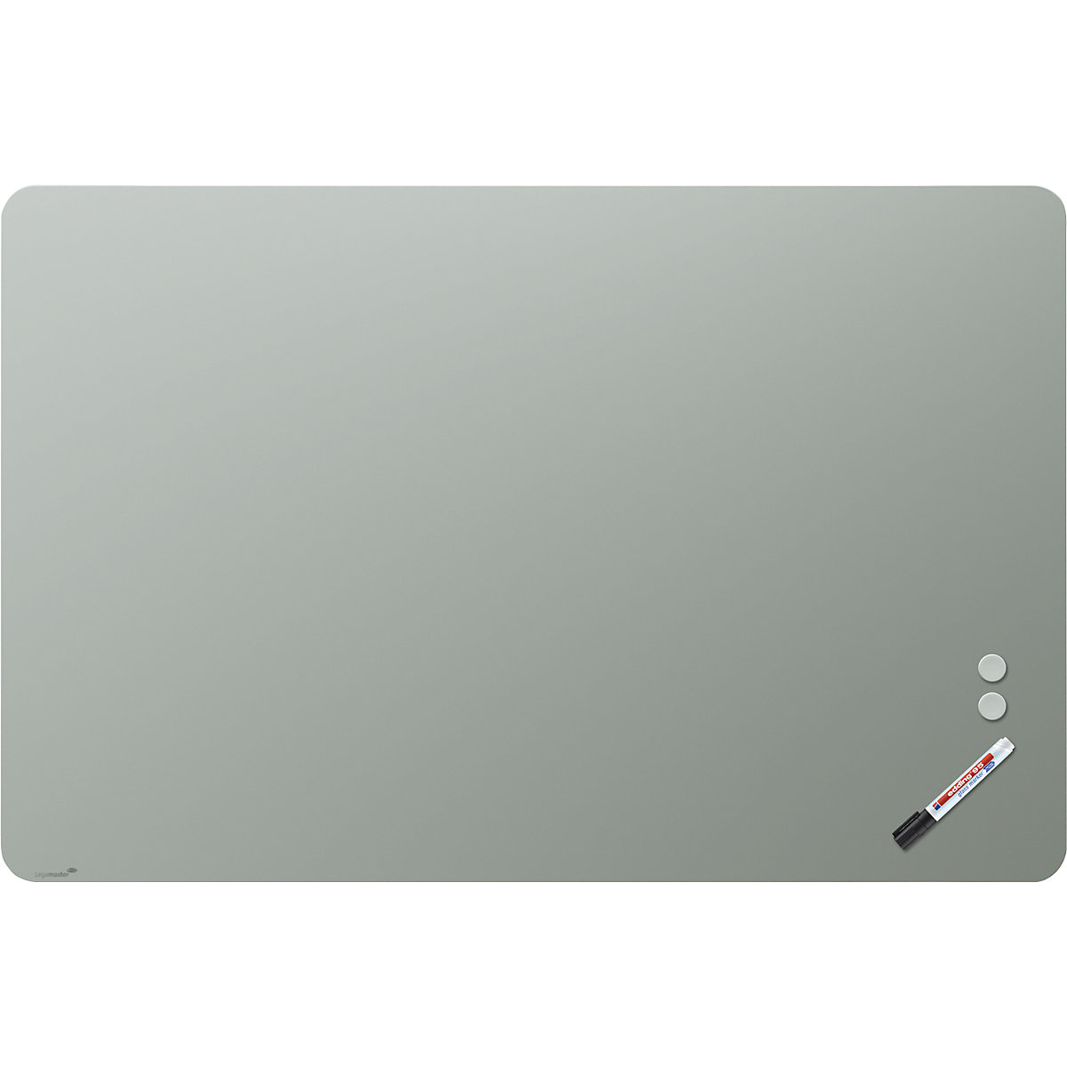 Quadro de vidro mate, cantos arredondados – Legamaster, vidro de segurança, LxA 1500 x 1000 mm, salva-0
