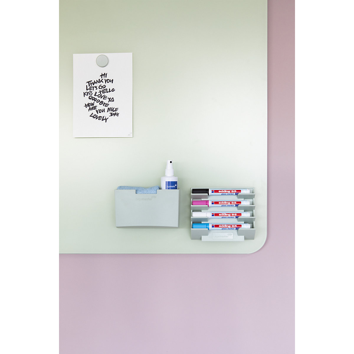 Quadro de vidro mate, cantos arredondados – Legamaster (Imagem do produto 4)-3