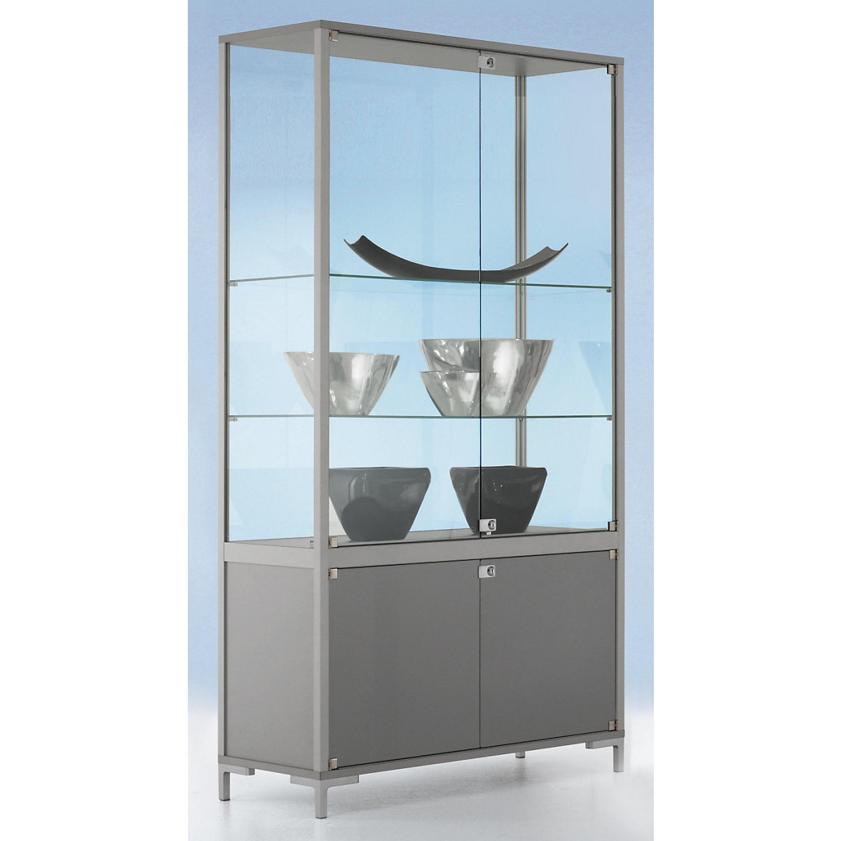 Vitrine com compartimentos de arrumação LINK