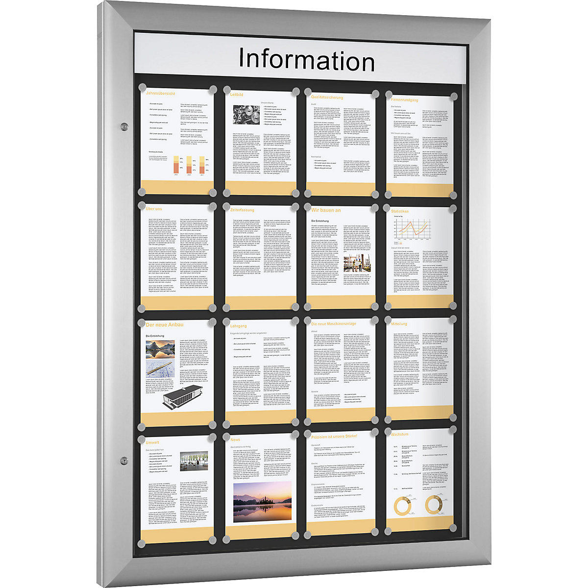 Vitrine para interiores e exteriores, formato vertical, para A0, abertura da porta 180° para a direita-0