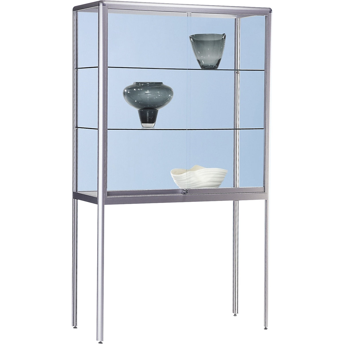 Vitrine – eurokraft pro, versão vitrine de armário, largura 1000 mm, 2 portas de correr, dificilmente inflamável-0