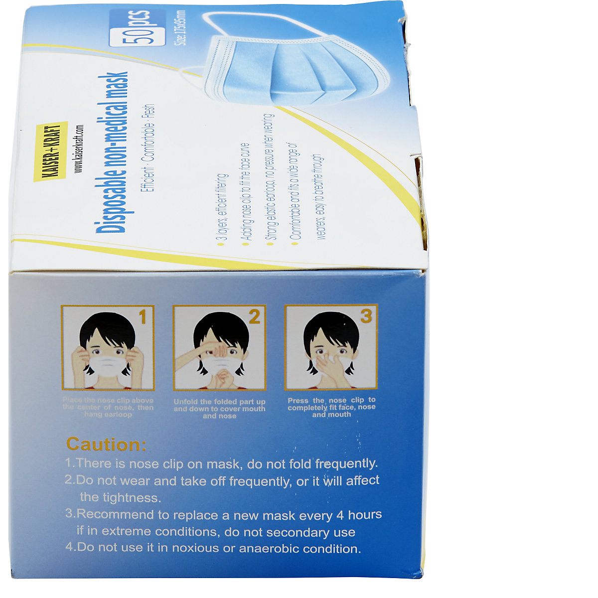 Einweg-Mund- und Nasenmasken (VE 50 – 1200 Stück) (Produktabbildung 3)-2