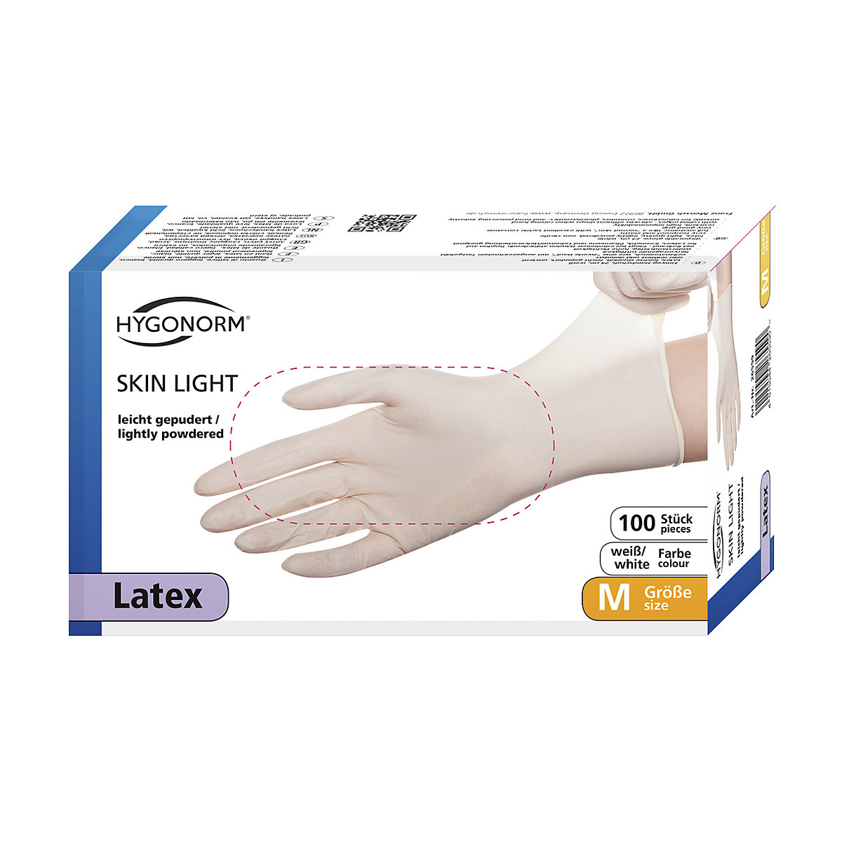 Latex-Einweghandschuhe SKIN LIGHT (Produktabbildung 2)-1