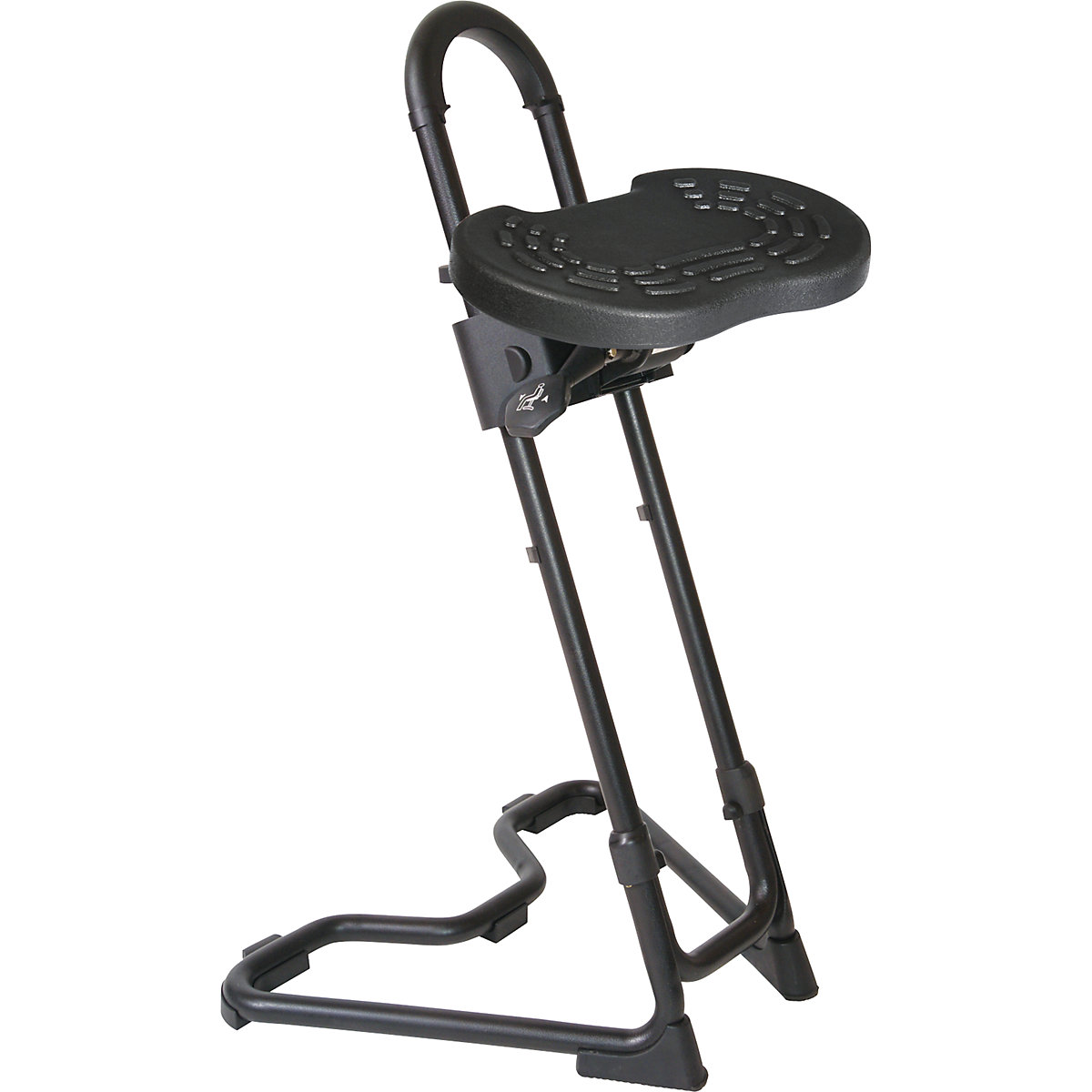 Universal-Stehhilfe meychair, Höhenverstellbereich 610 – 860 mm, PU-Schaum schwarz-0