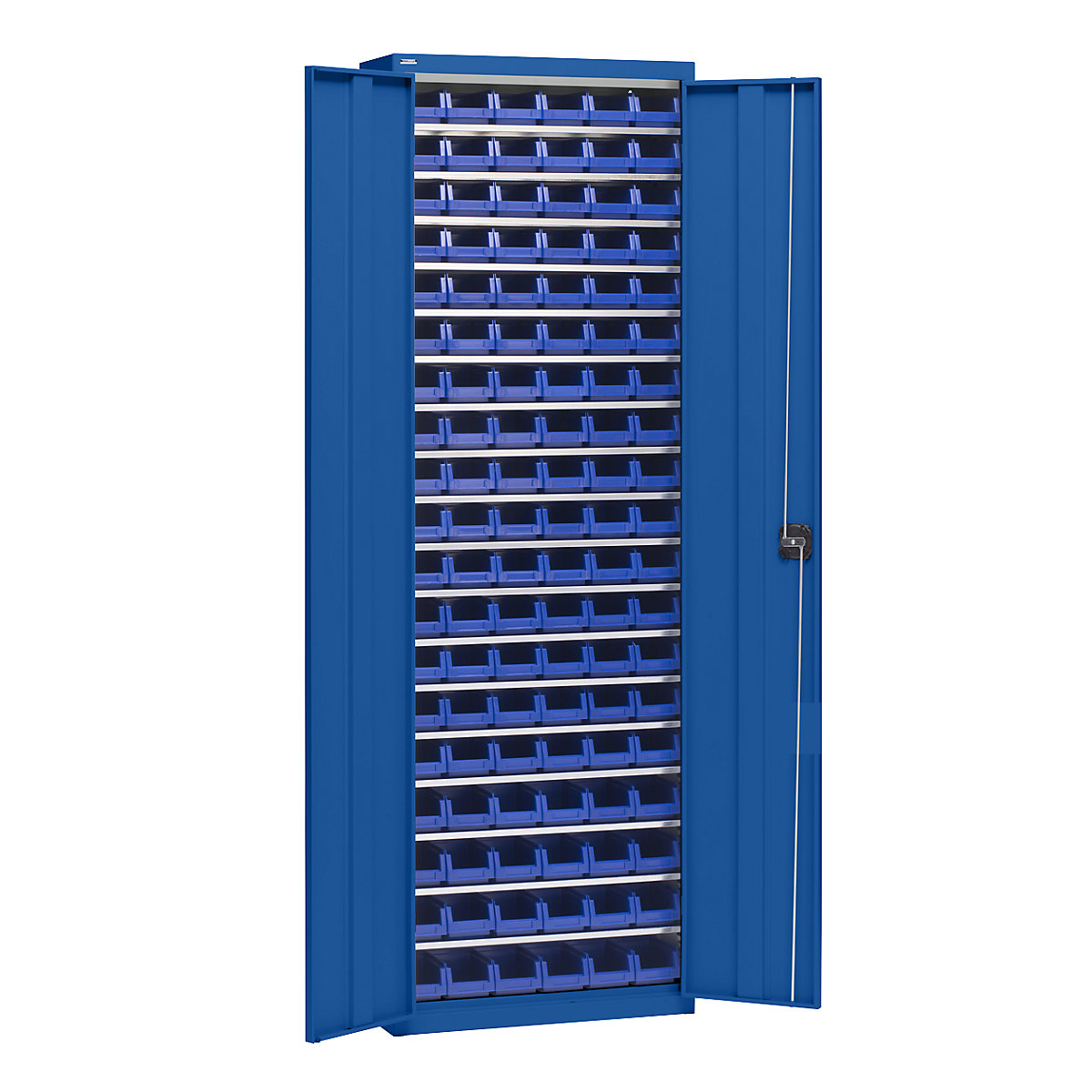 Armário para materiais com caixas de armazenagem – eurokraft pro, altura 2000 mm, 18 prateleiras, azul genciana-0